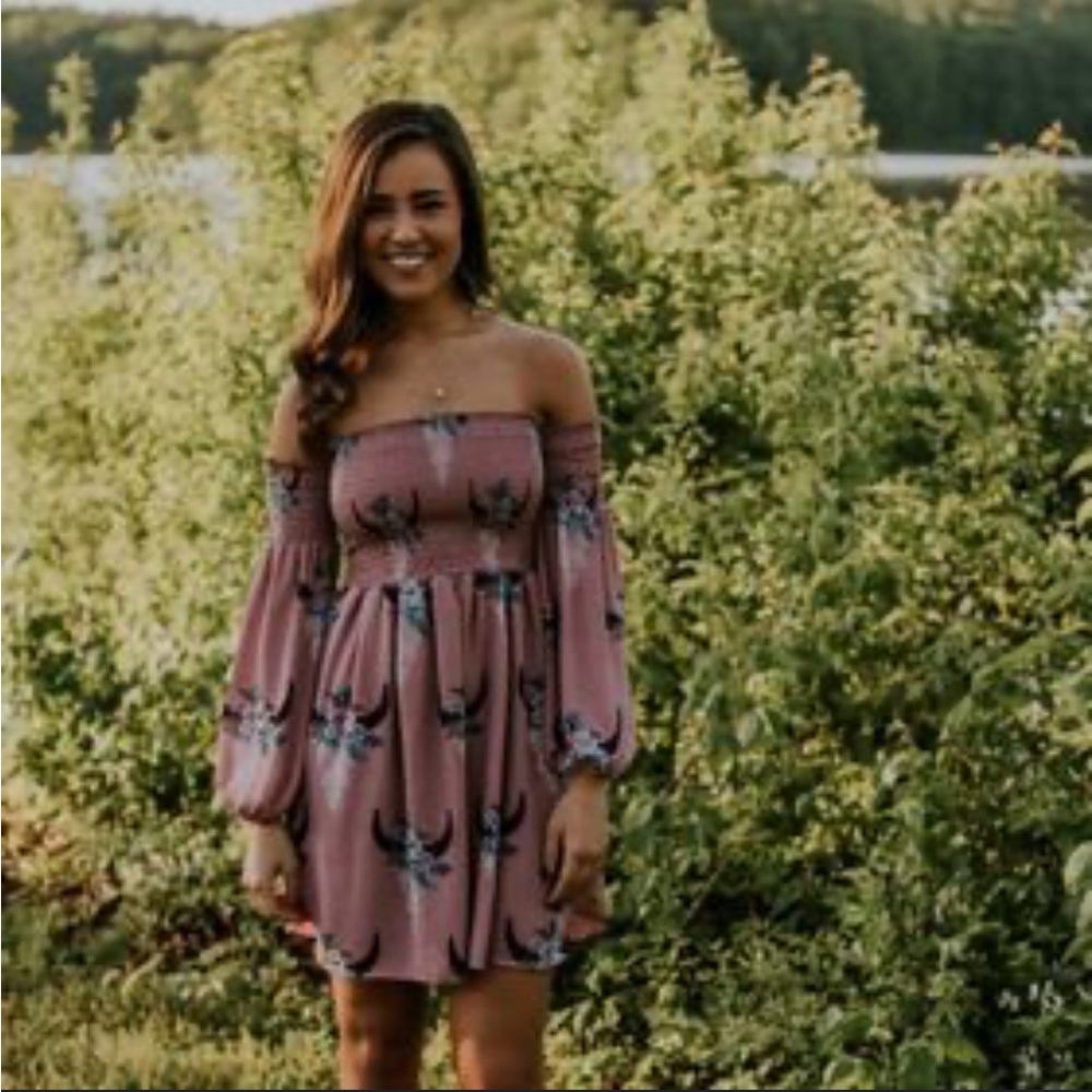 Bull skull pink dress